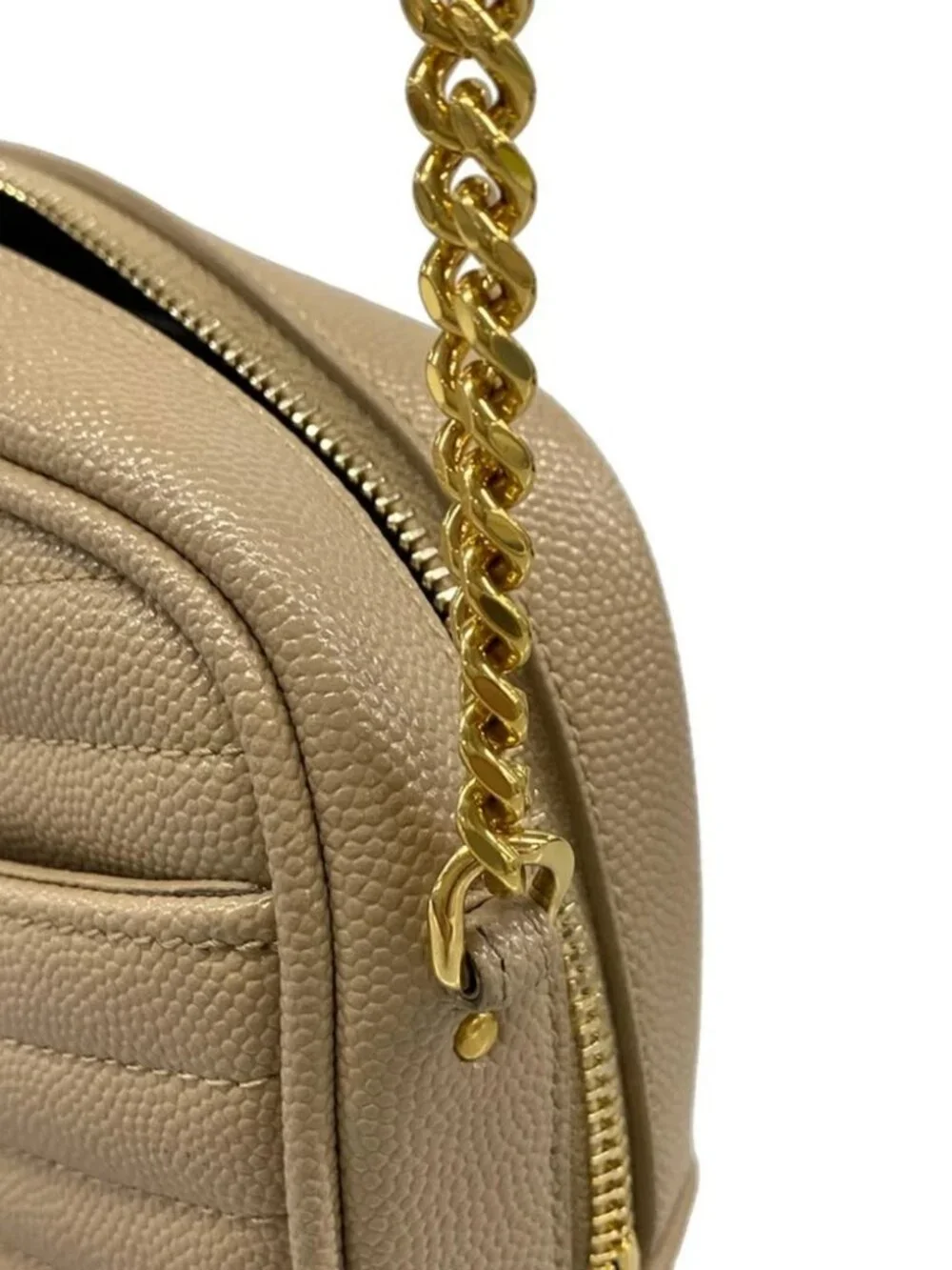 SAINT LAURENT PARIS Lou Mini Bag 612579 Pink Beige Leather Shoulder Bag